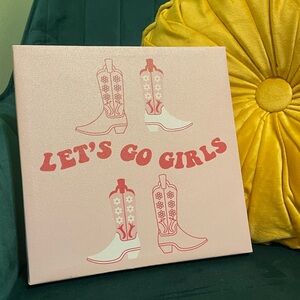 Wall Art Print Decor Western Cowboy Boots Pink Bedroom Living Room Bar Fun New